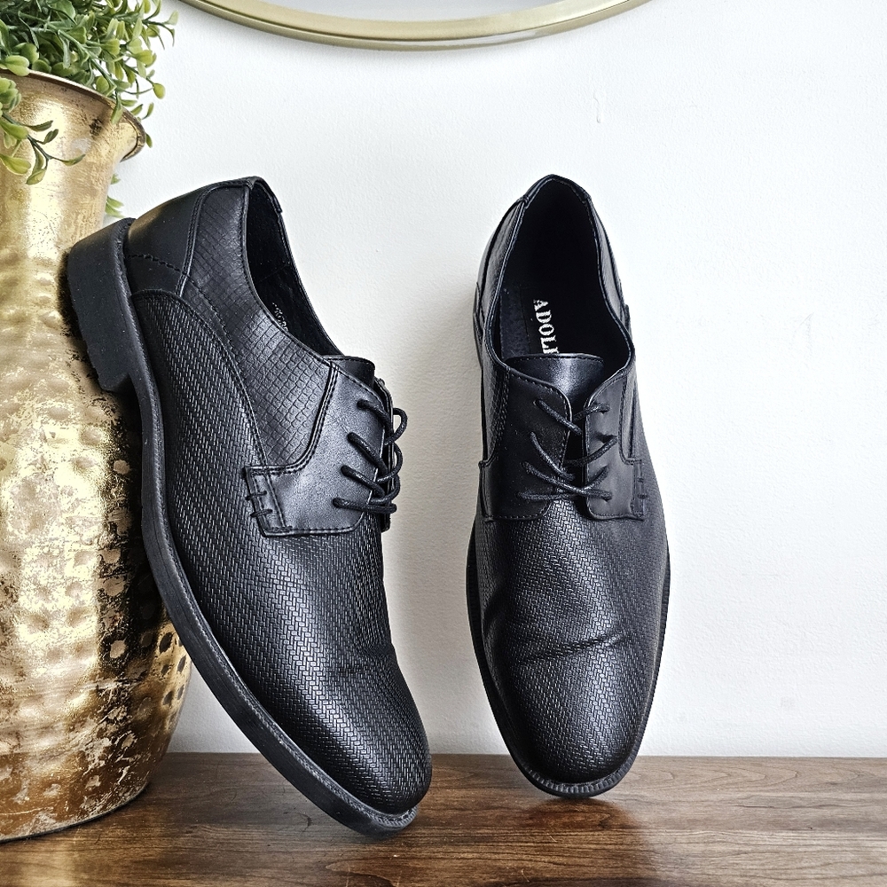 Adolfo Kobe Men’s Dress Shoes 10.5 | Black Leather | Formal Lace-Up